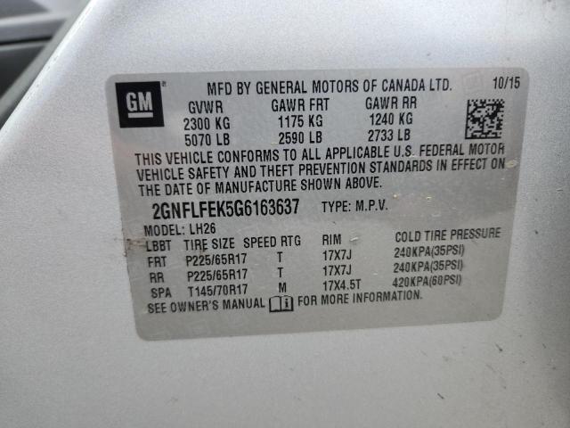 2016 CHEVROLET EQUINOX LT - 2GNFLFEK5G6163637