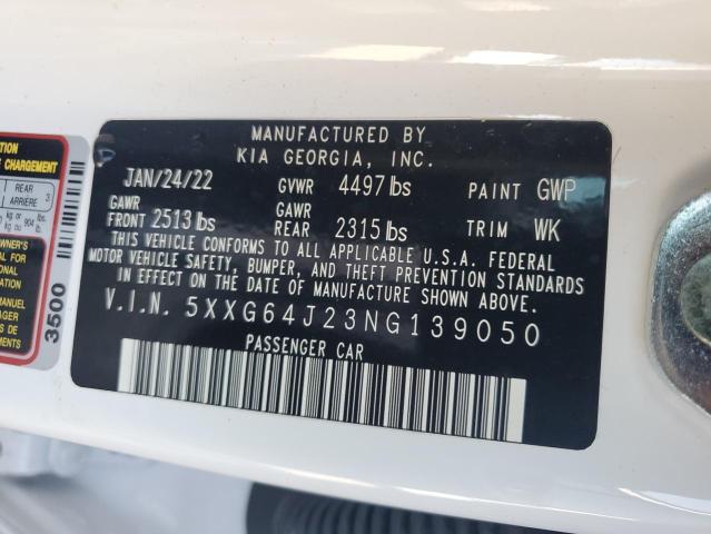 2022 KIA K5 GT LINE 5XXG64J23NG139050