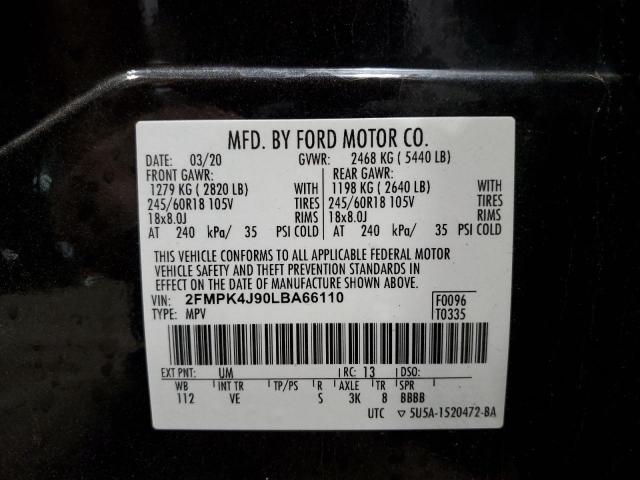 2020 FORD EDGE SEL 2FMPK4J90LBA66110
