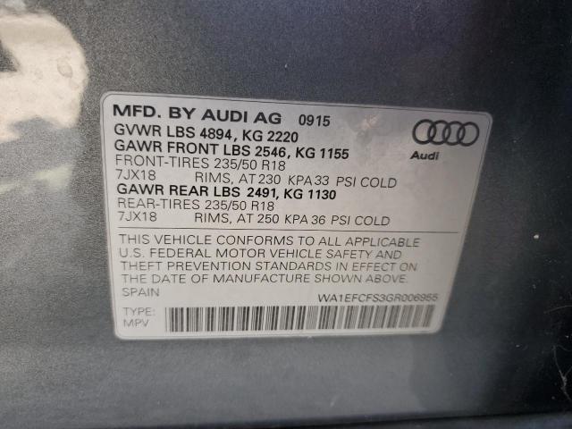 2016 AUDI Q3 PREMIUM WA1EFCFS3GR006955