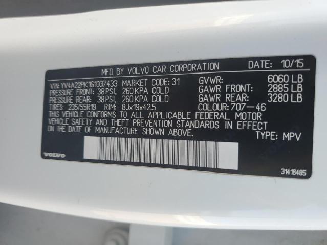 2016 VOLVO XC90 T6 YV4A22PK1G1037433