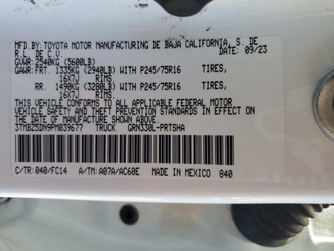 TOYOTA TACOMA DOUBLE CAB