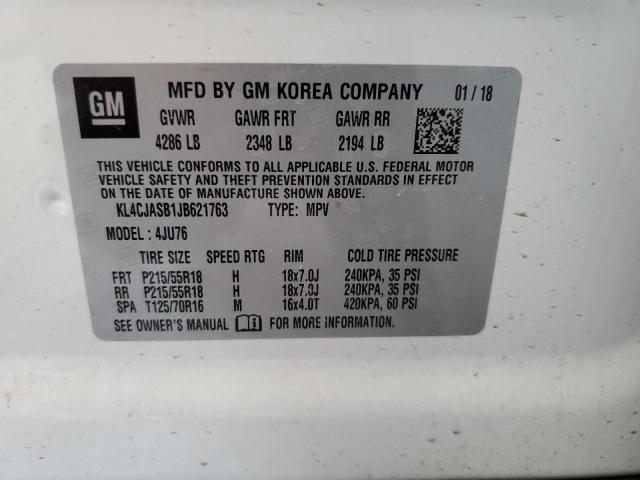 2018 BUICK ENCORE PREFERRED KL4CJASB1JB621763