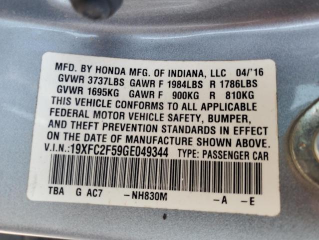 2016 HONDA CIVIC LX 19XFC2F59GE049344