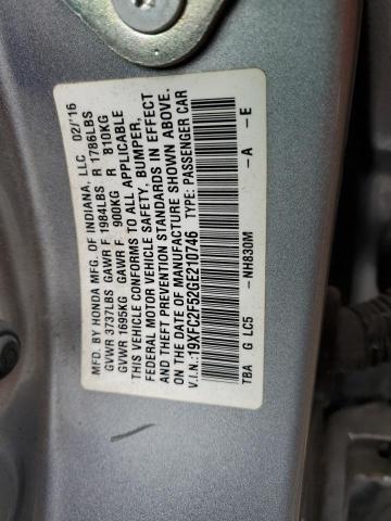 2016 HONDA CIVIC LX 19XFC2F52GE210746