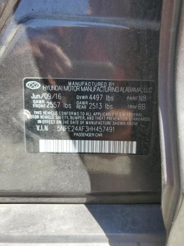 2017 HYUNDAI SONATA SE 5NPE24AF3HH457491