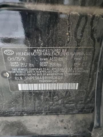 2017 HYUNDAI SONATA SPO 5NPE34AB9HH518109