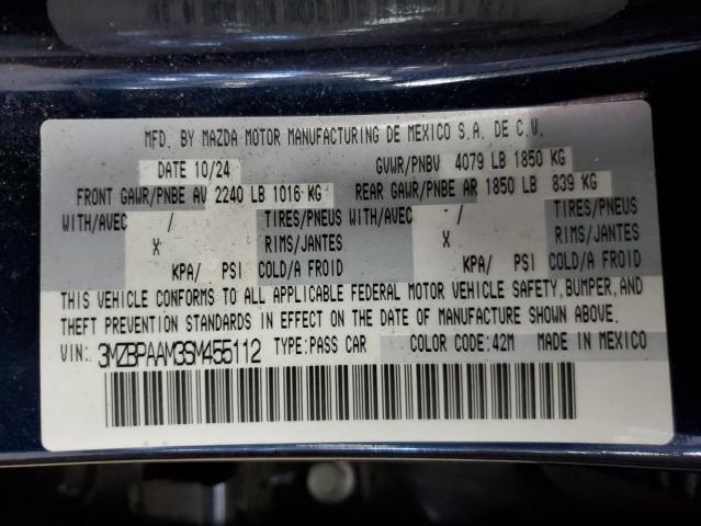 2025 MAZDA 3 3MZBPAAM3SM455112