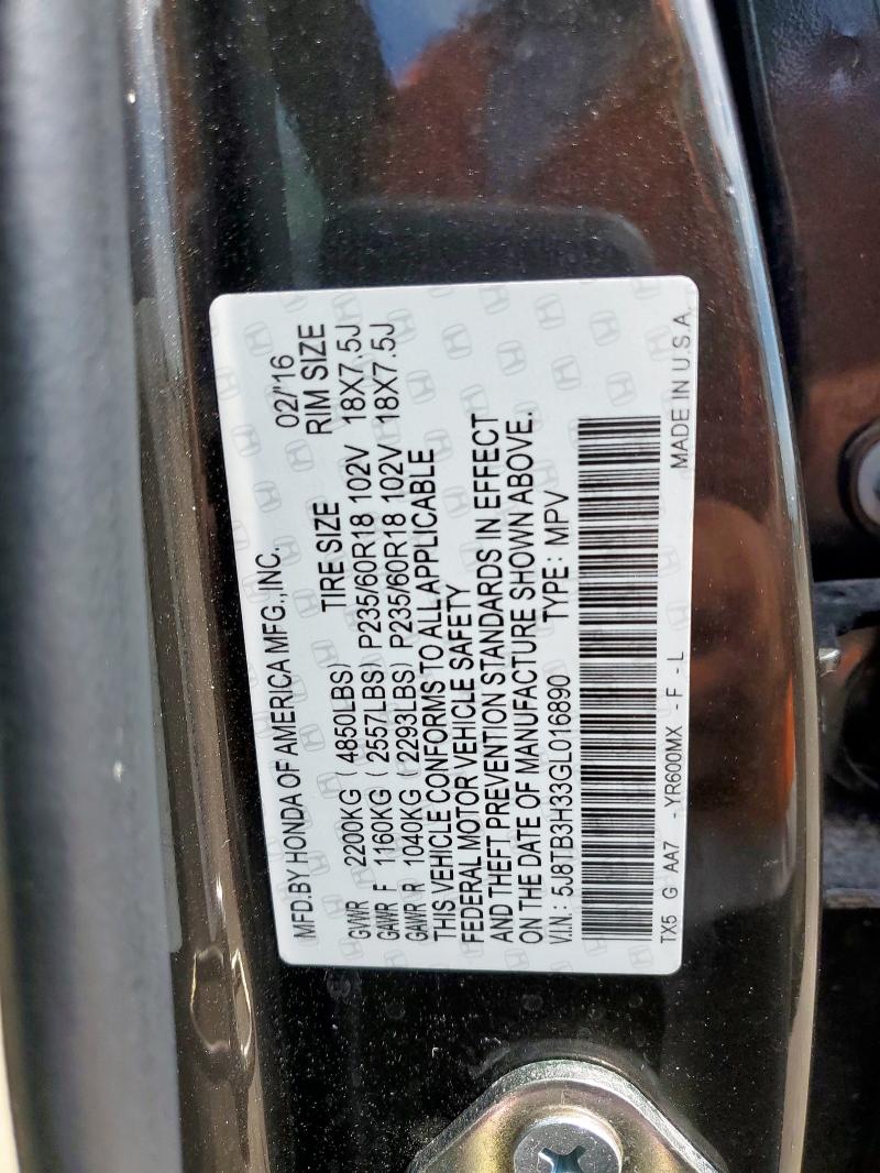 2016 ACURA RDX 5J8TB3H33GL016890