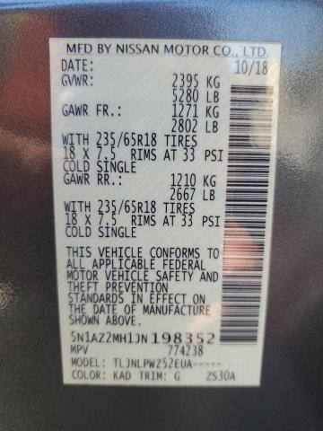 2018 NISSAN MURANO S 5N1AZ2MH1JN198352