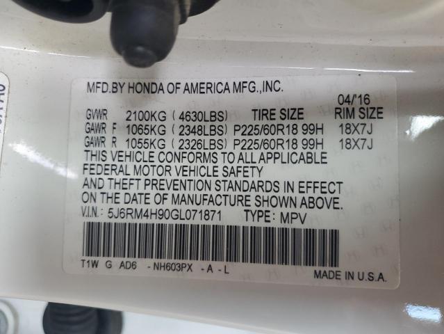 2016 HONDA CR-V TOURI 5J6RM4H90GL071871
