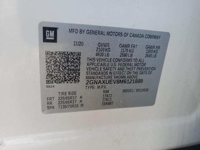 2021 CHEVROLET EQUINOX LT 2GNAXUEV8M6121889