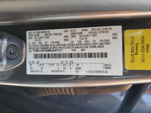 2021 FORD ESCAPE S - 1FMCU9F64MUA47317