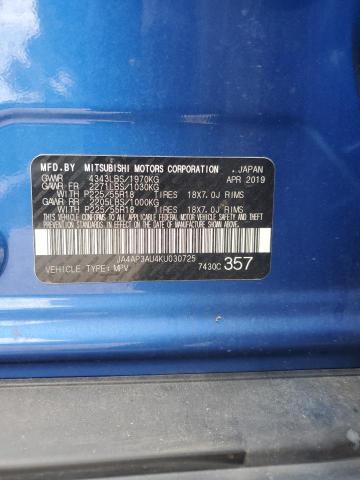 2019 MITSUBISHI OUTLANDER SPORT ES JA4AP3AU4KU030725