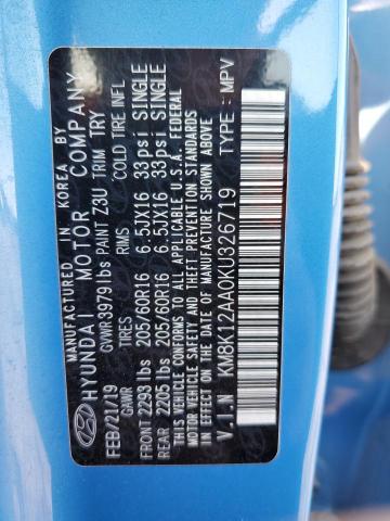 2019 HYUNDAI KONA SE KM8K12AA0KU326719