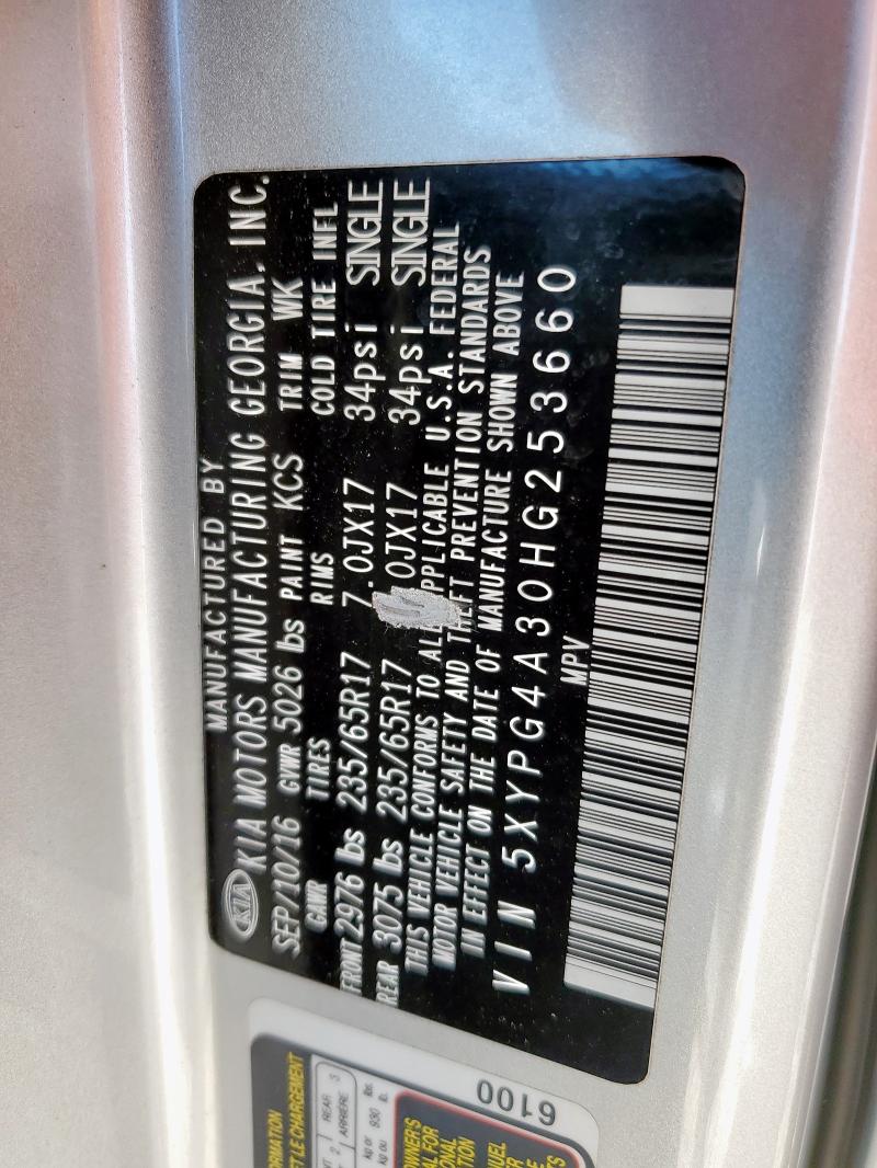2017 KIA SORENTO LX 5XYPG4A30HG253660