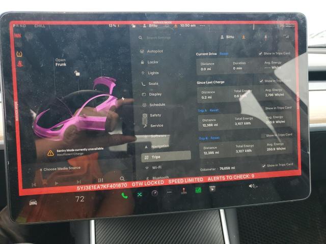 2019 TESLA MODEL 3 5YJ3E1EA7KF401670