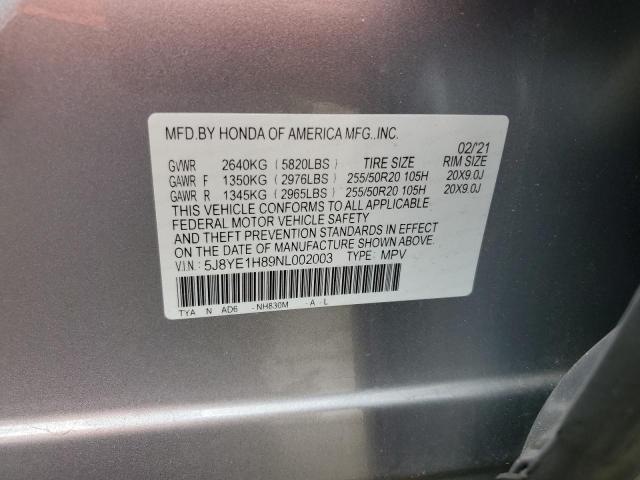 2022 ACURA MDX ADVANC 5J8YE1H89NL002003