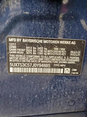 2018 BMW X3 XDRIVEM 5UXTS3C57J0Y94885
