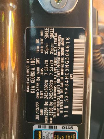 2022 KIA TELLURIDE 5XYP34HC5NG304616
