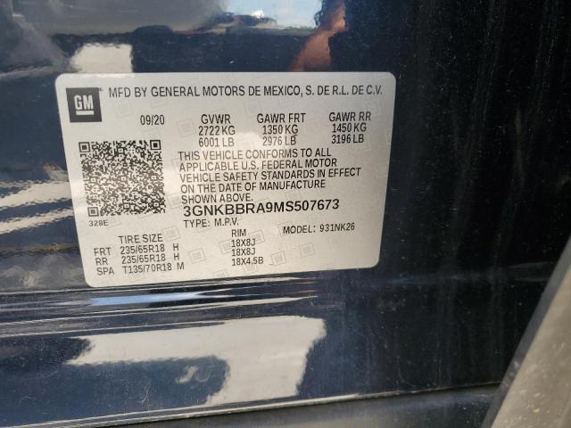 2021 CHEVROLET BLAZER 1LT 3GNKBBRA9MS507673