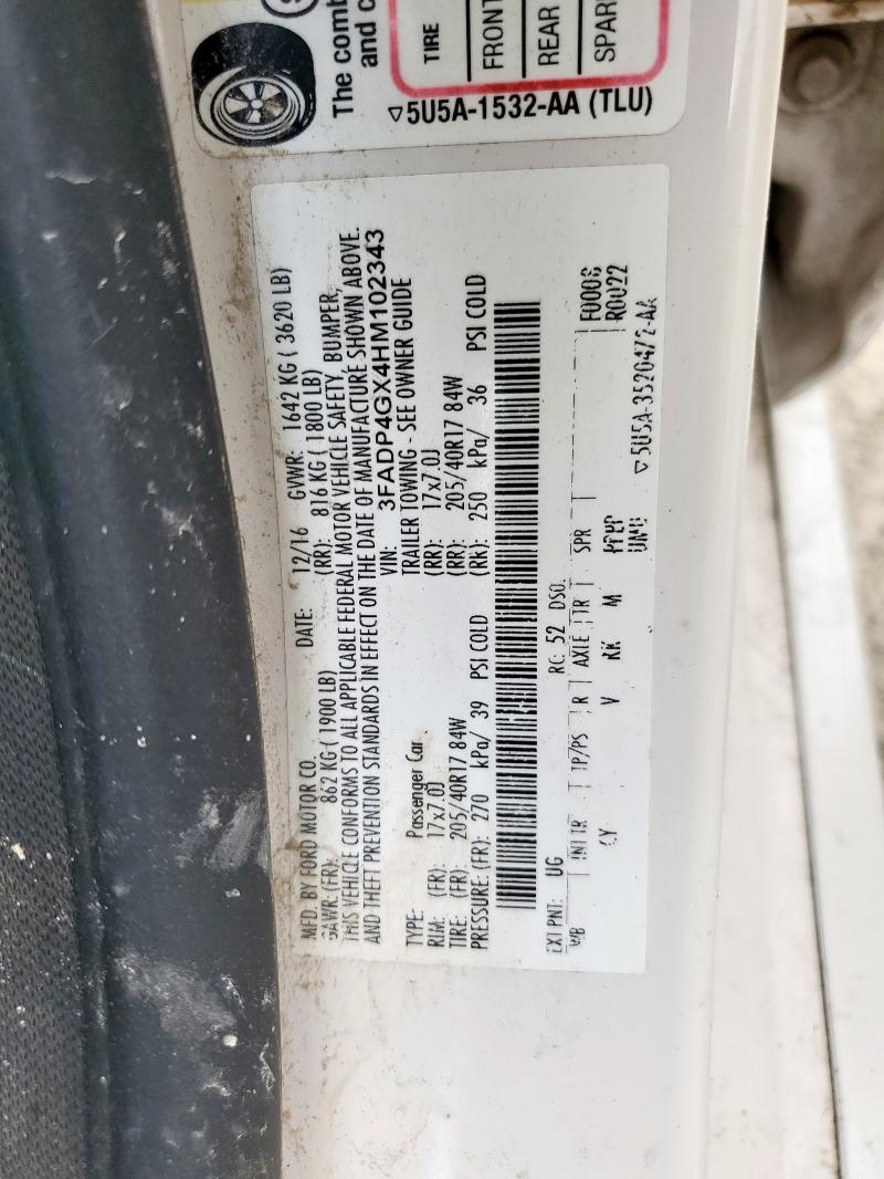 2017 FORD FIESTA ST 3FADP4GX4HM102343