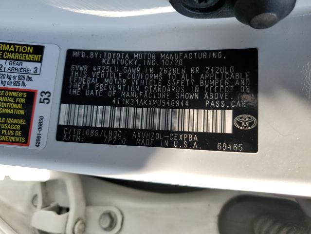 2021 TOYOTA CAMRY XSE 4T1K31AKXMU548944