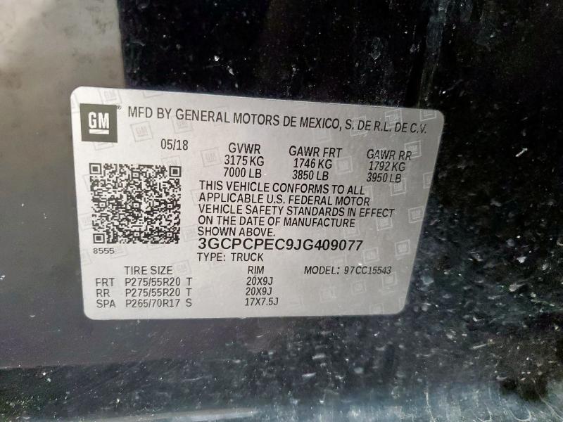 2018 CHEVROLET SILVERADO - 3GCPCPEC9JG409077