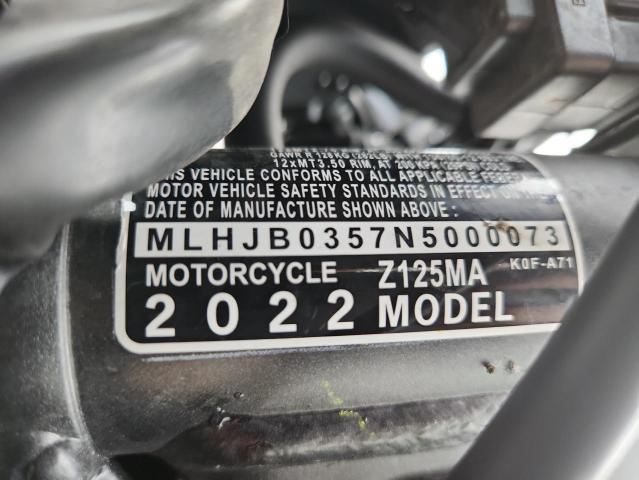 2022 HONDA Z125 MA MLHJB0357N5000073