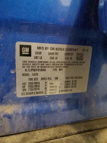 2015 CHEVROLET TRAX 1LS KL7CJPSBXFB136566