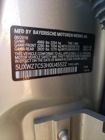 2017 BMW X3 SDRIVE2 5UXWZ7C53H0U45522