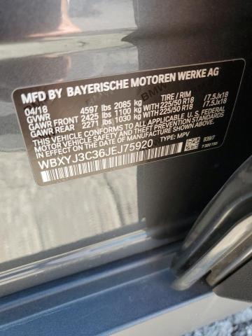 2018 BMW X2 SDRIVE2 WBXYJ3C36JEJ75920