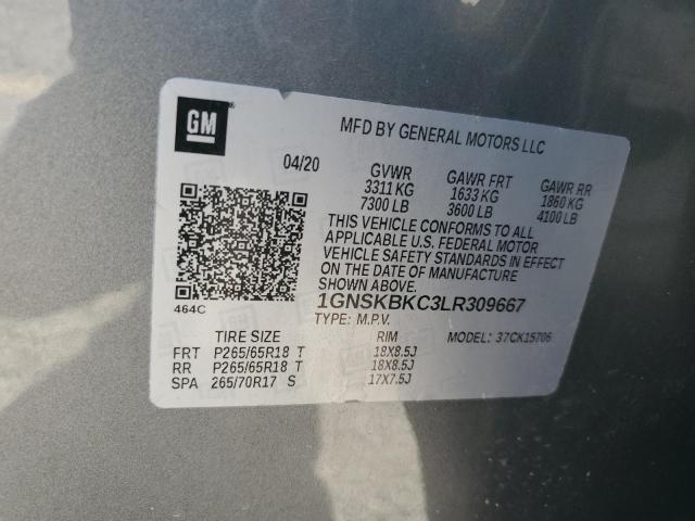 2020 CHEVROLET TAHOE K150 - 1GNSKBKC3LR309667