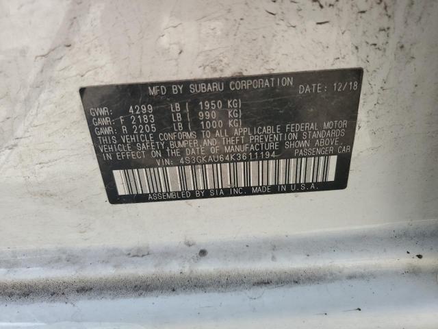 2019 SUBARU IMPREZA LI 4S3GKAU64K3611194