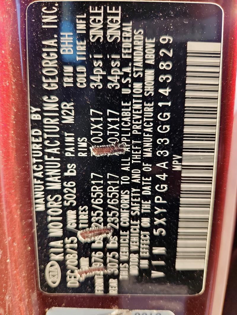 2016 KIA SORENTO L - 5XYPG4A33GG143829