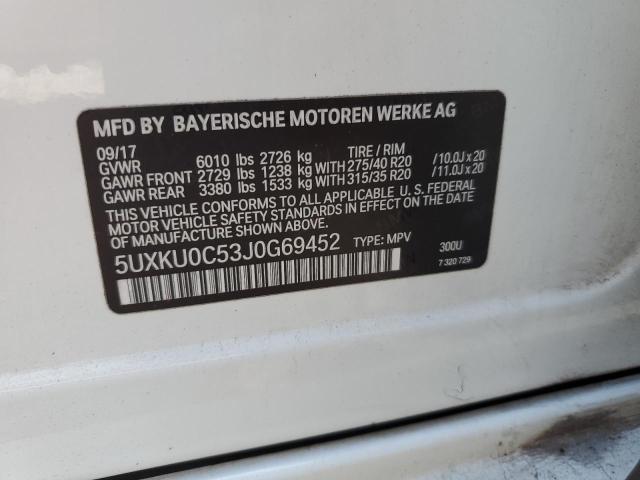2018 BMW X6 SDRIVE3 5UXKU0C53J0G69452
