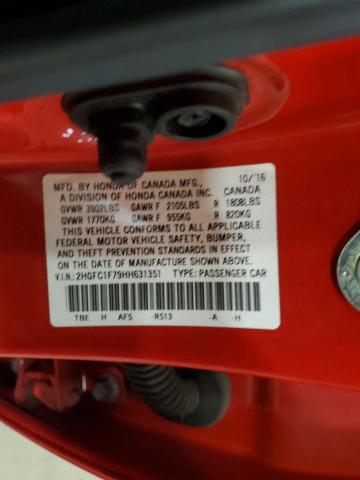 2017 HONDA CIVIC EXL 2HGFC1F79HH631351