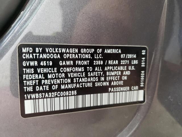 2015 VOLKSWAGEN PASSAT SE 1VWBS7A32FC008285