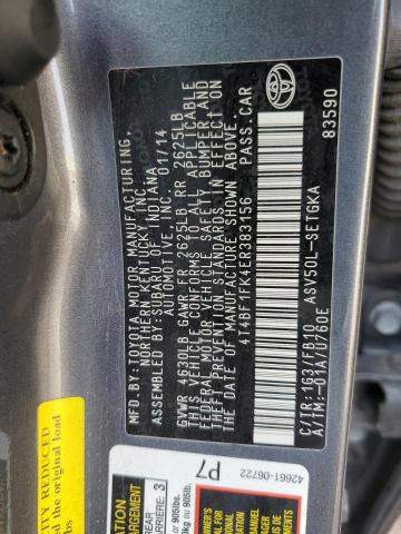 2014 TOYOTA CAMRY L - 4T4BF1FK4ER383156
