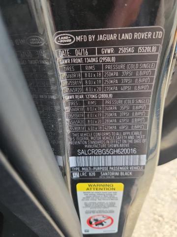2016 LAND ROVER DISCOVERY SALCR2BG5GH620016
