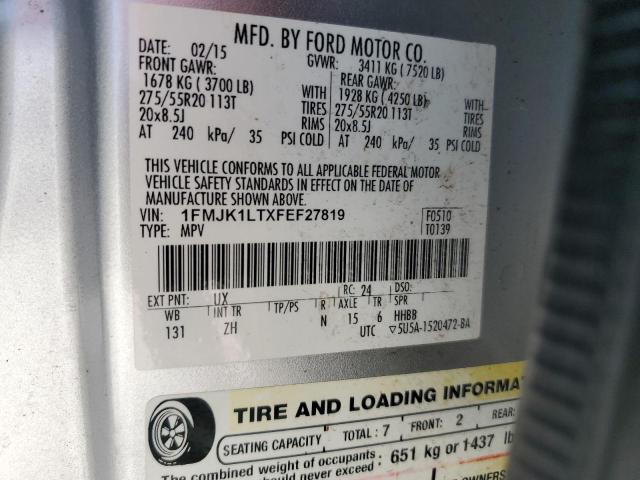 2015 FORD EXPEDITION EL PLATINUM 1FMJK1LTXFEF27819