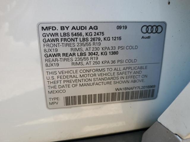 2020 AUDI Q5 PREMIUM WA1BNAFY7L2016969