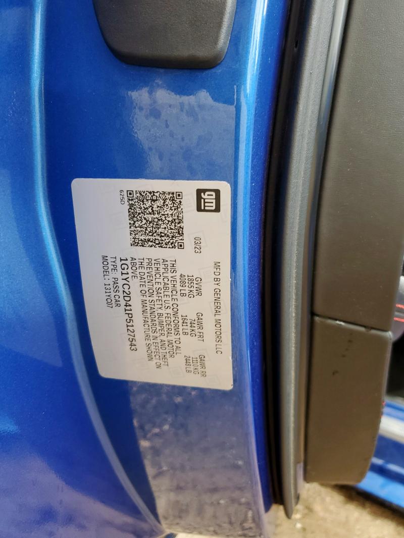 2023 CHEVROLET CORVETTE S 1G1YC2D41P5127543
