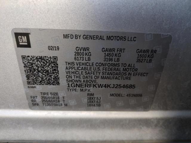 2019 CHEVROLET TRAVERSE L - 1GNERFKW4KJ254685