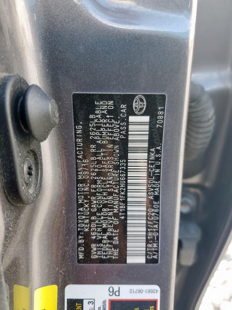 2017 TOYOTA CAMRY LE 4T1BF1FK2HU667335