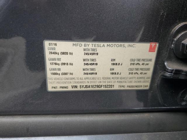 2016 TESLA MODEL S 5YJSA1E29GF152201