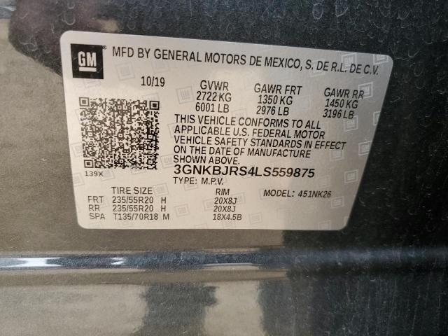 2020 CHEVROLET BLAZER 3LT 3GNKBJRS4LS559875