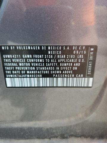 2015 VOLKSWAGEN JETTA BASE 3VW2K7AJ4FM402268