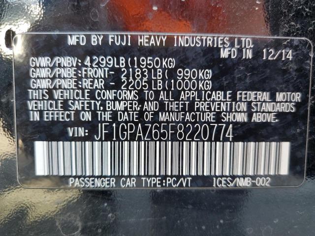 2015 SUBARU IMPREZA SP JF1GPAZ65F8220774