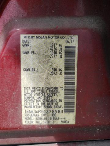 2017 NISSAN ALTIMA 2.5 - 1N4AL3AP0HC278583